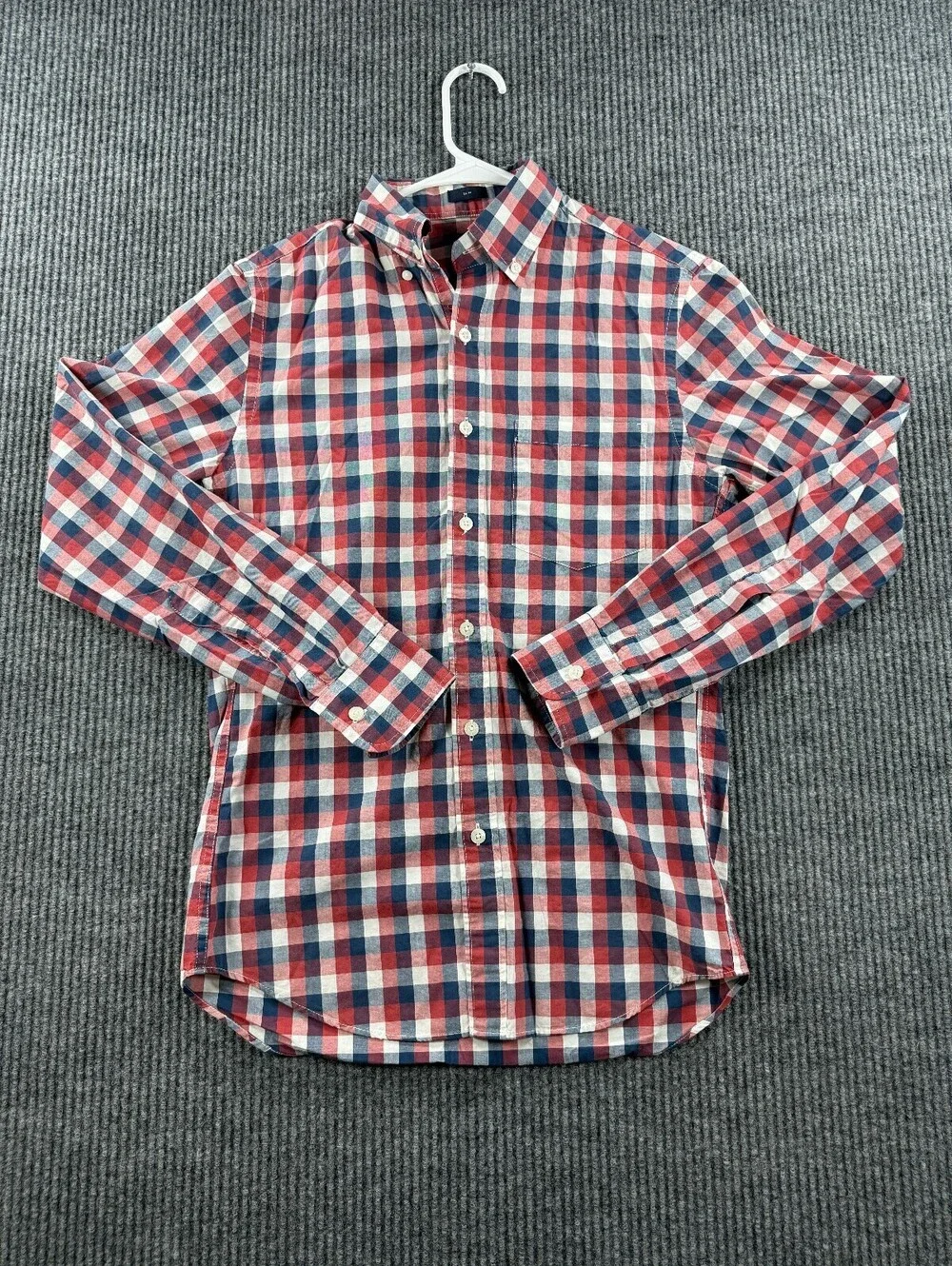 J.Crew Slim Fit Long Sleeve Button Down Mens XS Preppy Blue Red Plaid